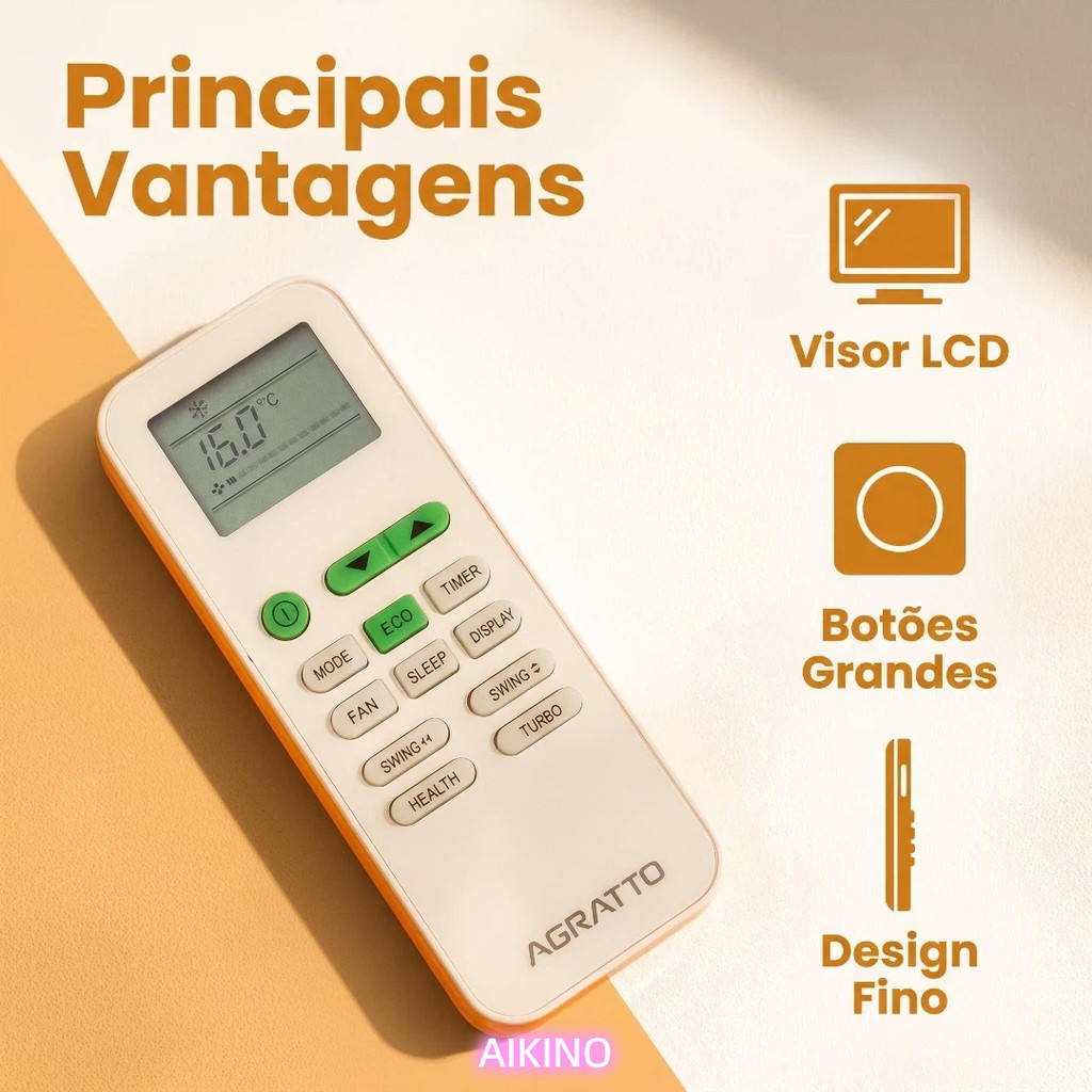 Controle Ar Condicionado Split Agratto Eco Eicst Ecs22qfr4
