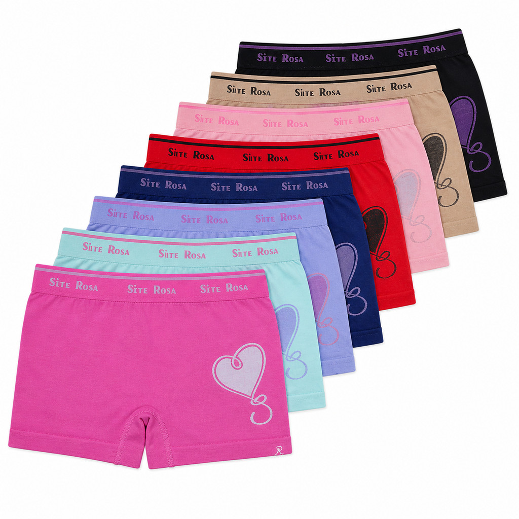 Calcinhas Microfibras Kit 3, 6 ou 9 Box Shortinho Infantil Estampada Premium Juvenil Presente Meninas 0 a 16 anos