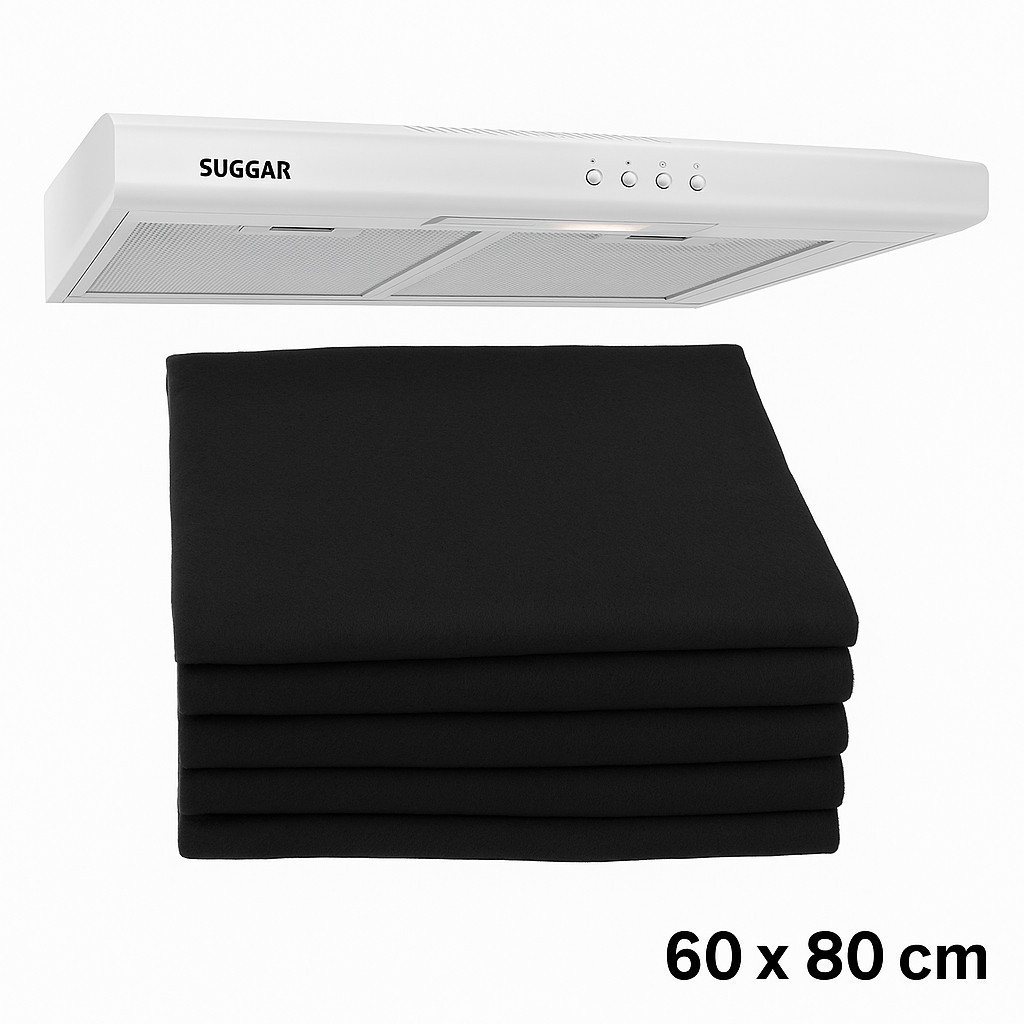 3 UN Filtro Manta para Coifa Exaustor, Depurador, Ar Condicionado, Purificador - Tamanho Universal Ajustável 80x60 Preto