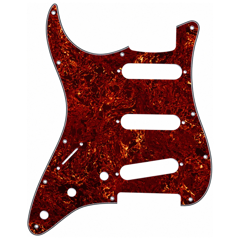Pickguard Escudo Canhoto Para Guitarra Strato Reversa Com 11 Furos - 3 Camadas Sanduiche