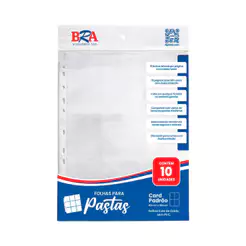 Folha para Pastas 18 Bolsos 3x3 cor Branca 10 Unidades BRA - BC-222C_BRANCA_CX