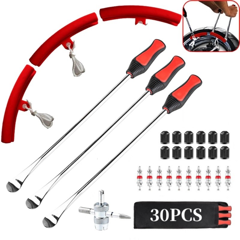 30 Kit Conjunto De Ferramentas De Troca De Pneus Profissional Desmontagem Rim Protector/Valve Tool/Valve Cover and Core