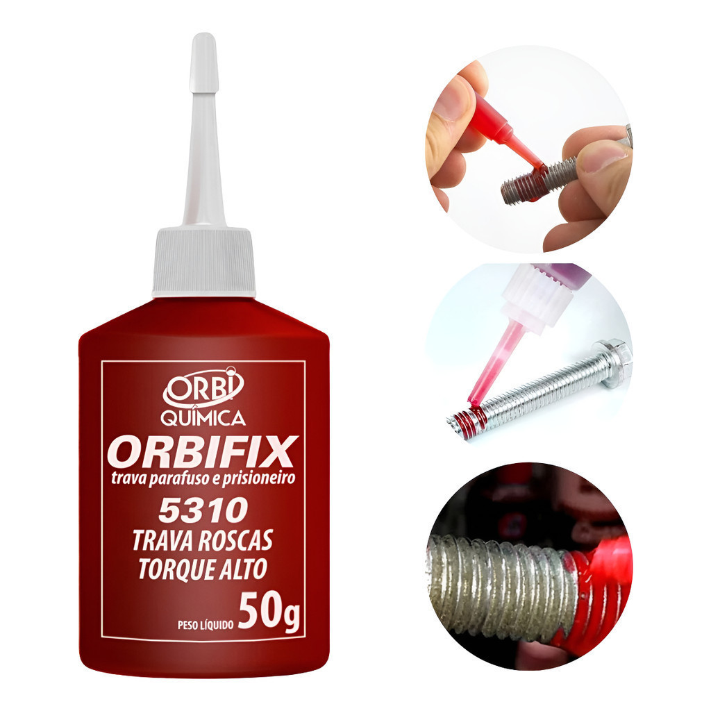 Adesivo Trava Rosca 50g Orbifix Alta Resistência Mecânica Uso Automotivo