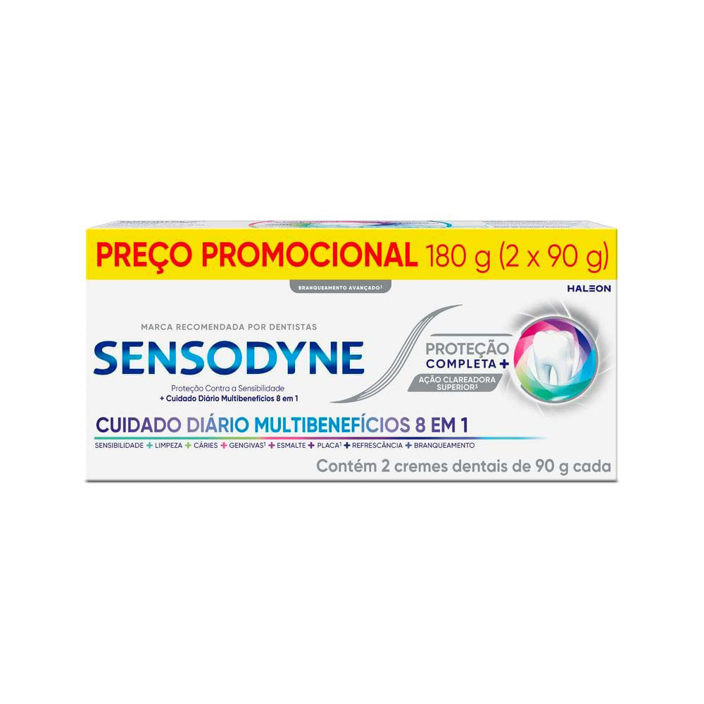 Creme Dental Sensodyne Proteção Completa Tamanho Família com 2 Unidades de 90g cada