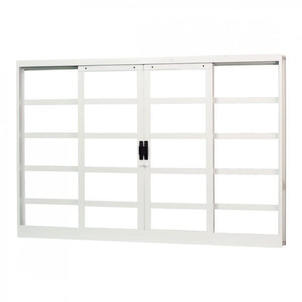 Janela de Aço de Correr 120x200cm 4 Folhas com Vidro Liso Minas Sul Mgm 120cm x 200cm