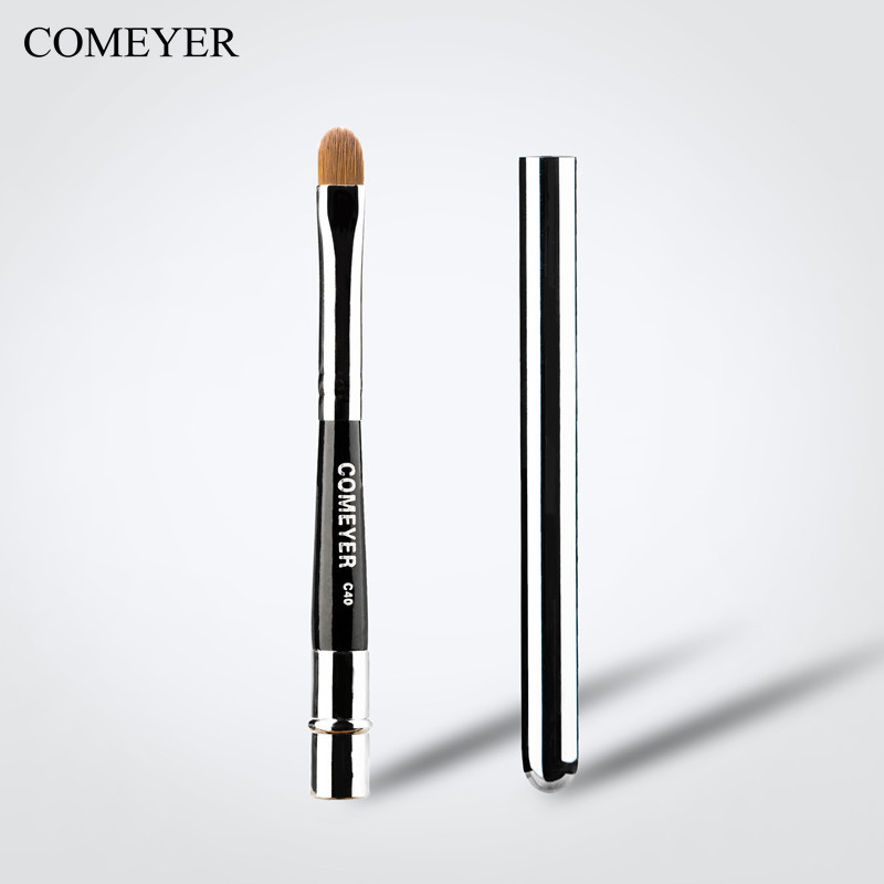 Comeyer/comeyer pincel labial, pincel portátil de cerdas macias para batom, corretivo labial com tampa, pincel de maquia