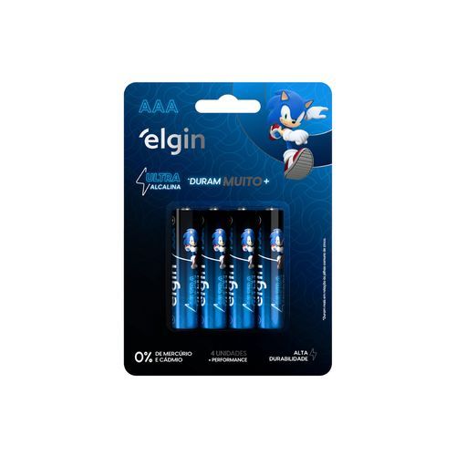 Pilha Ultra Alcalina AAA – Cartela com 4 Unidades Palito 