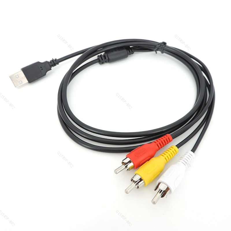 1.5M USB 2.0 Para 3RCA Cabo Macho 3 RCA Conector Coverter Áudio Estéreo De Vídeo Adaptador De Televisão Fio AV A/V TV BR