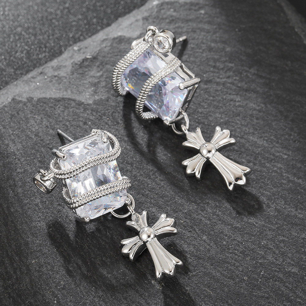 Verão diamante-cravejado quadrado redondo grânulo brincos coreano moda único elegante brincos ins estilo criativo brinco