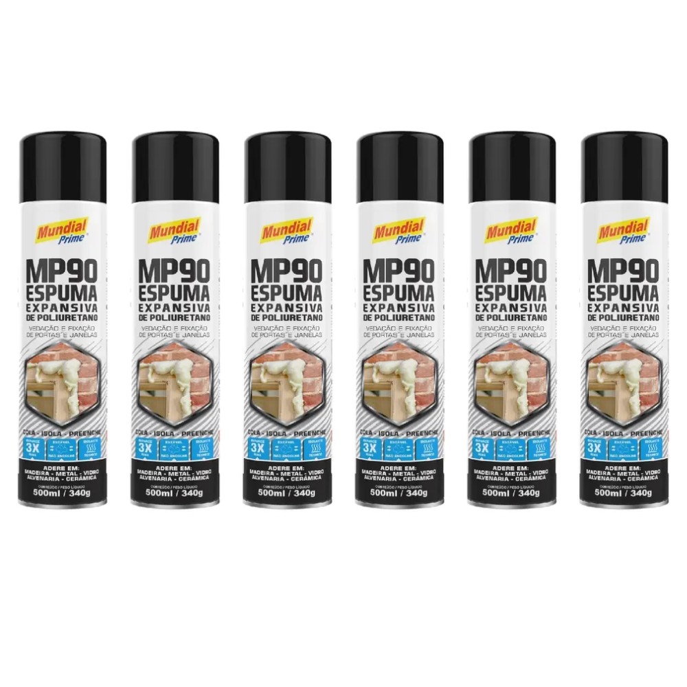 Kit 6 Espumas Expansiva De Poliuretano 500ml Mundial Prime