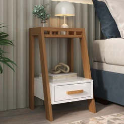 MESA DE CABECEIRA COM GAVETO PARA QUARTO
