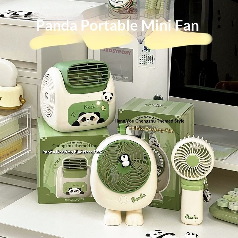 Ventilador USB de Mesa Pequeno Ventilador Panda Ventilador de Mesa Bladeless Turbo Desktop Ventilador Elétrico Carregame
