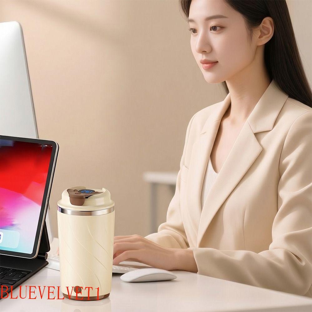 Caneca De Mistura Elétrica BLUEVELVET1 , Com Display De Temperatura Café Agitação Automática À Prova De Vazamentos