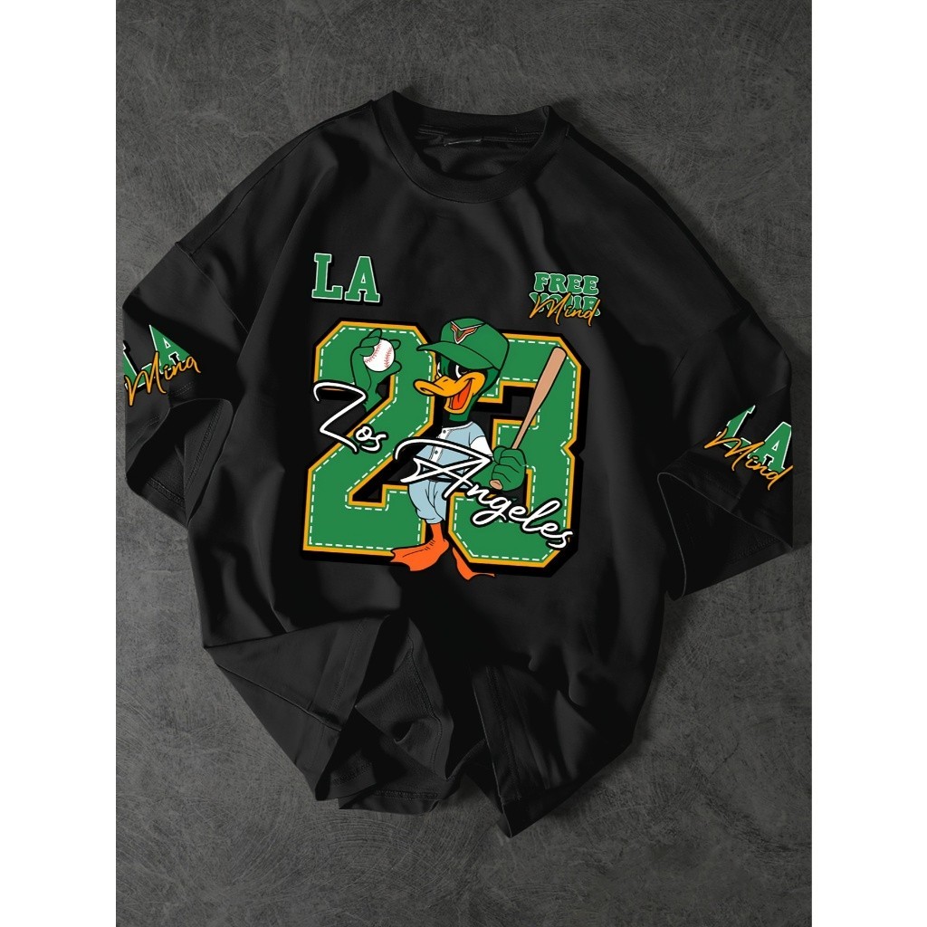 Camiseta Oversized Masculina Streetwear com Estampa Treino Academia Camiseta Larga Esportiva pato