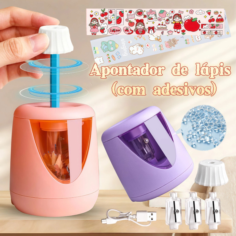Apontador De Lápis Elétrico USB Recarregável de 6-12mm Automático/Material De Papelaria escolar Crianças Artistas