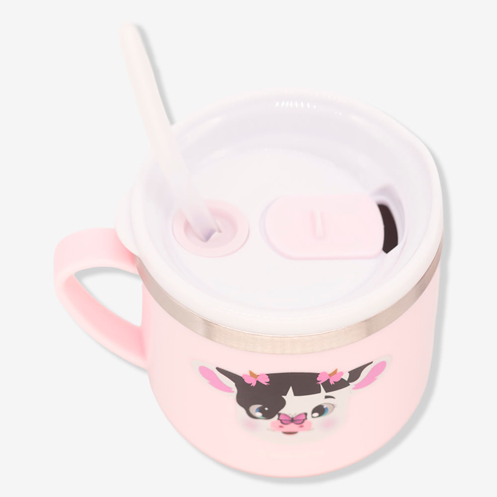 Caneca Flip Infantil Vaquinha - Zonacriativa