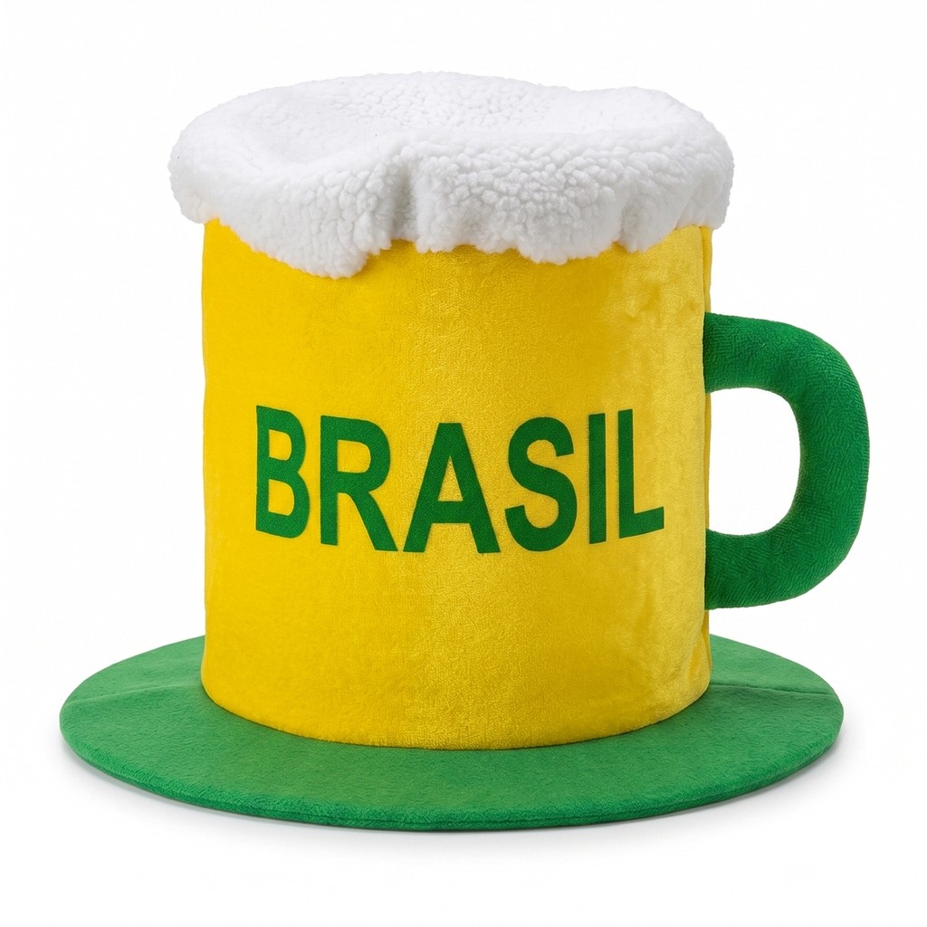 Cartola Chapéu Caneca De Chopp Brasil Para Torcida Futebol Copa Do Mundo 2026 - DK Toys