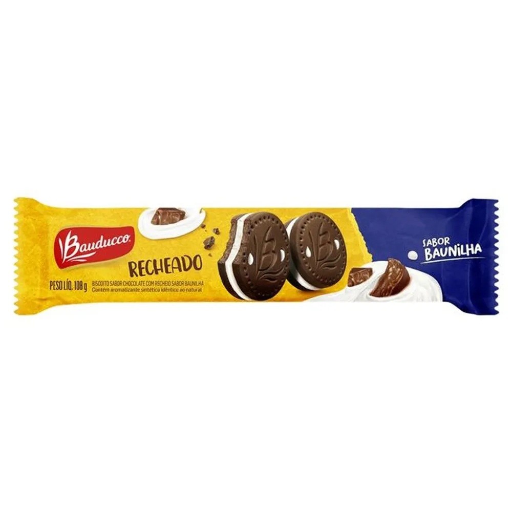 BISCOITO RECHEADO BAUDUCCO 108G - BAUNILHA