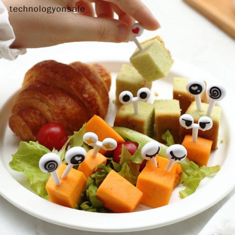 [Tecnologia] 10 Pçs/Set Mini Espetos Bonitos Olhos De Desenho Animado Kawaii Almoço Bento Caixa Comida Garfo De Frutas B