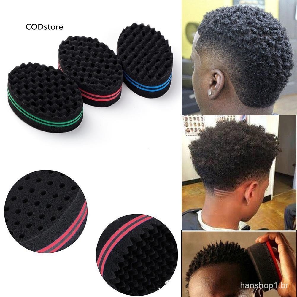 Esponja mágica escova de cabelo salão corte de cabelo Pente de onda para Afros cachos bobina trança VM6Y