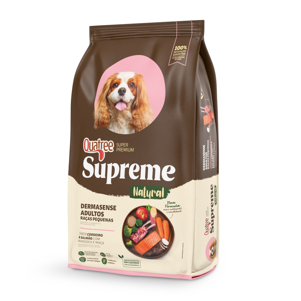 Ração Quatree Supreme Cães Dermasense Adulto Raças Peq.10,1Kg