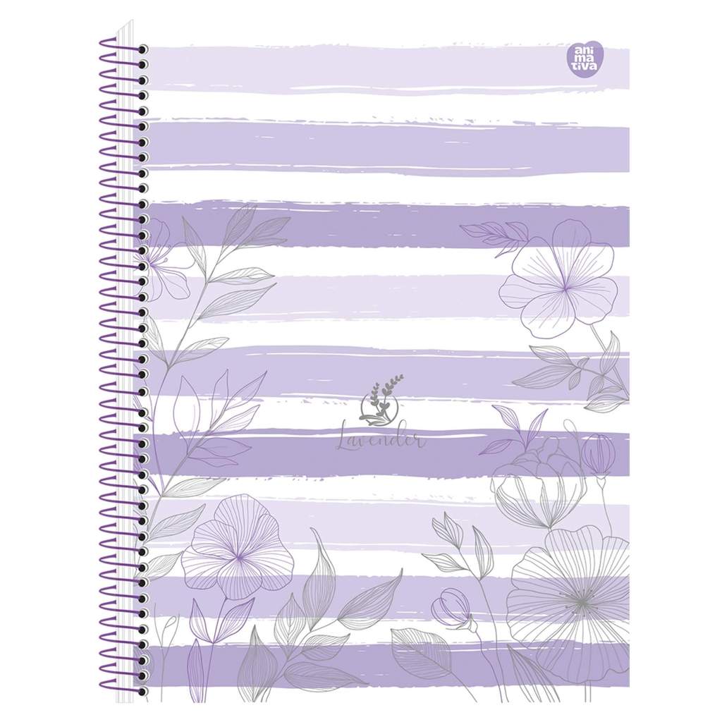 Caderno Universitário 10 Matérias 160 Fls Lilás Roxo Lavender Animativa