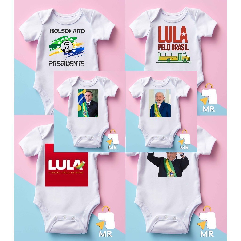 Body infantil BOLSONARO e LULA | Presente criativo para Bebê Preço baixo