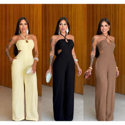 Macacão Boca Rosa 💋|Feminino longo elegante verao|várias caíres