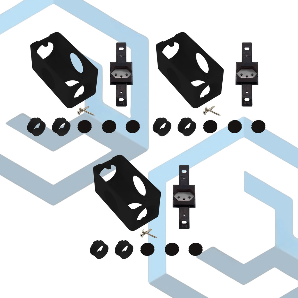 Kit 3 Caixa De Passagem 4x2 Condulete Com Tomada Simples + acessórios