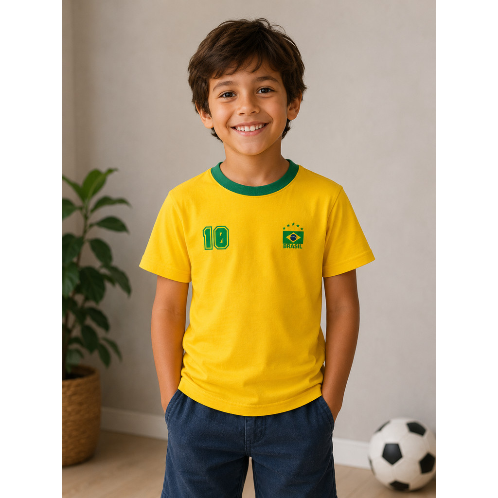 Camiseta Infantil do Brasil, Camiseta da Seleção, Camiseta do brasil, Camisa infantil