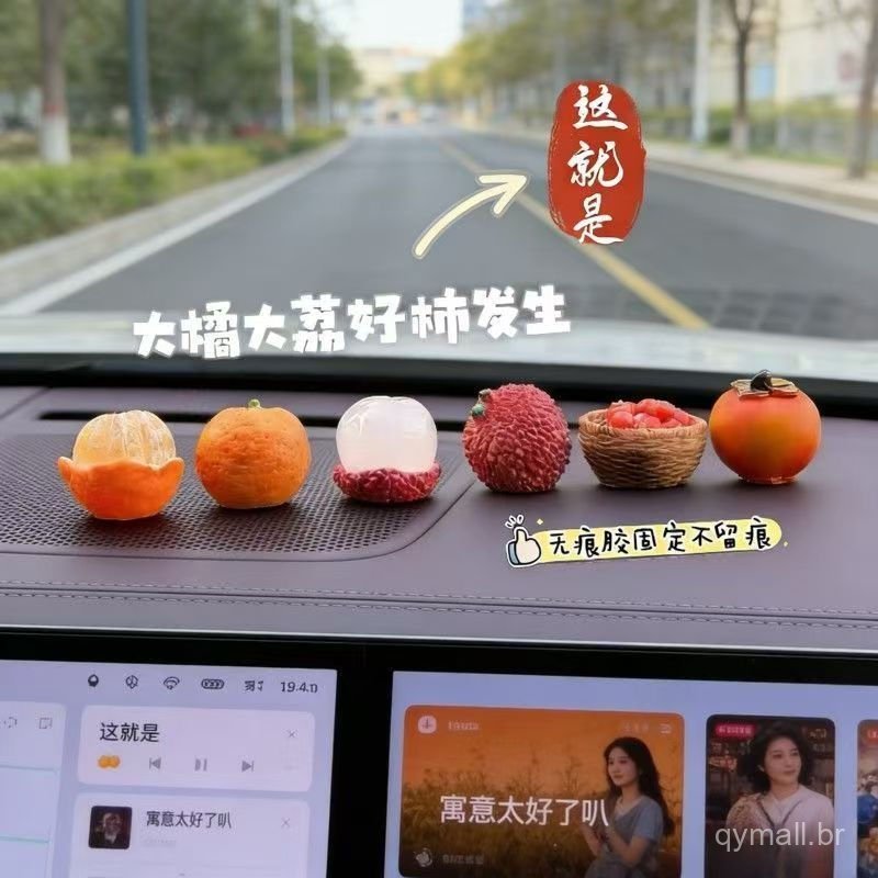 [Decoração 3D] Mini Ornamentos de Frutas Descascadas Fofas, Decoração de Mesa Kawaii, Decoração de Painel de Carro, Esti