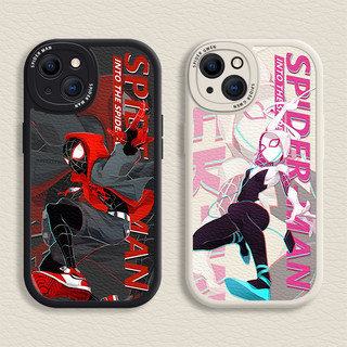 Capa para Casais iPhone 16/15/14/13/12/11 Promax, Estilo Homem-Aranha e Gwen, Macia, 7/8 Plus/X/XR/Xs Max