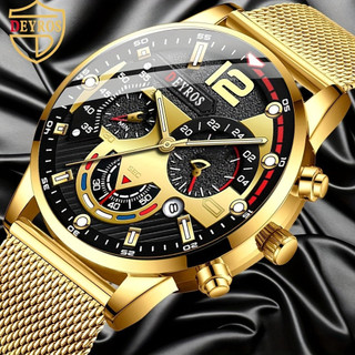 DEYROS Relógio masculino elegante com calendário exclusivo moderno de quartzo luminoso DSJW