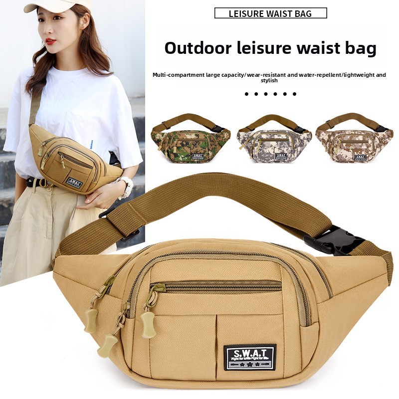 Novo quatro zíper Multi-camada saco de cintura masculino correndo Fitness esportes ao ar livre lazer feminino viagem bol