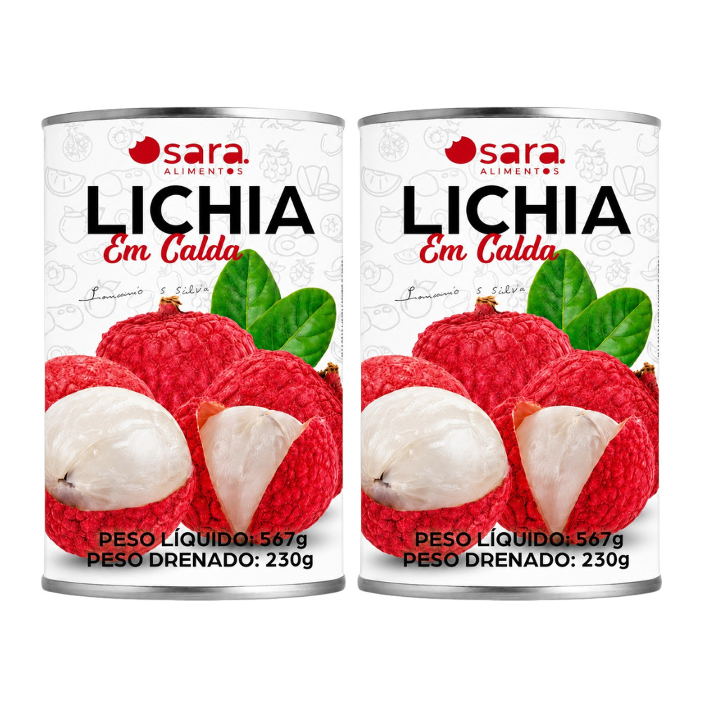 KIT 2 Und Lichia Em Calda Sem Casca E Sem Caroço Osara 567g