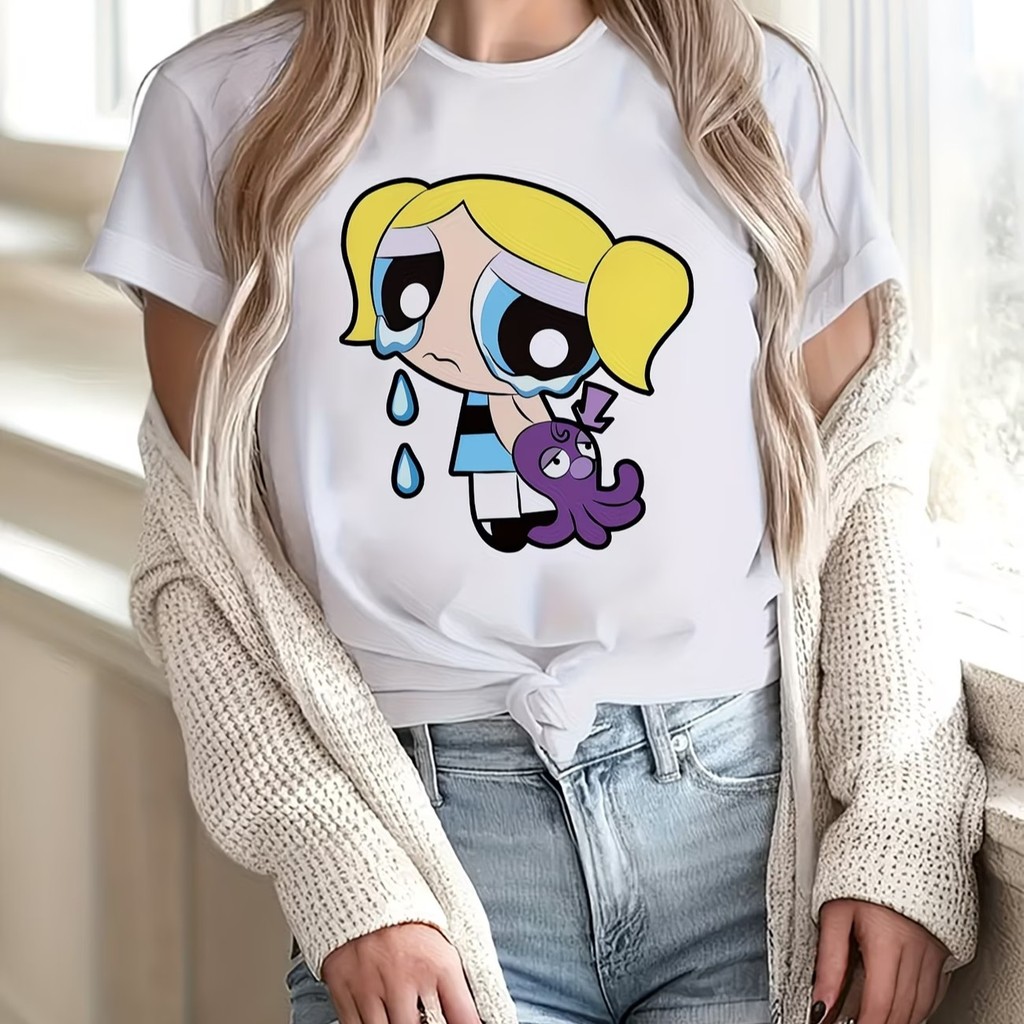 Camiseta Estampada Inspirado Super Poderosas Lindinha Chorando Unissex 100% Algodão Frete Grátis Rápido Plus Size
