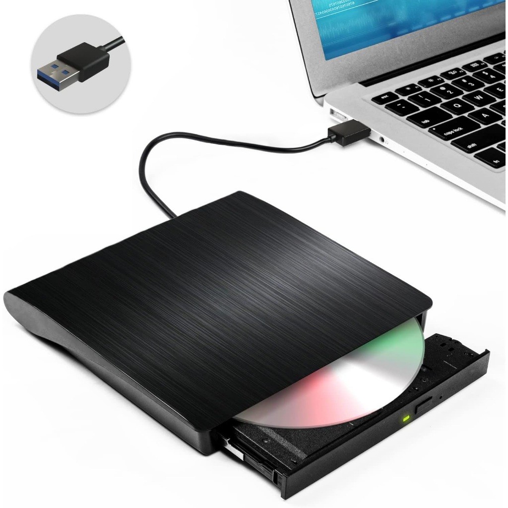Drive Leitor e Gravador Dvd Cd Externo Slim Usb 3.0 Portátil Pc Ultrabook