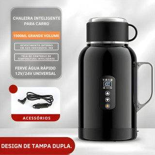 Chaleira Elétrica Para Carro 12V/24V De Aço Inoxidável 304 Com Aquecimento E Isolamento