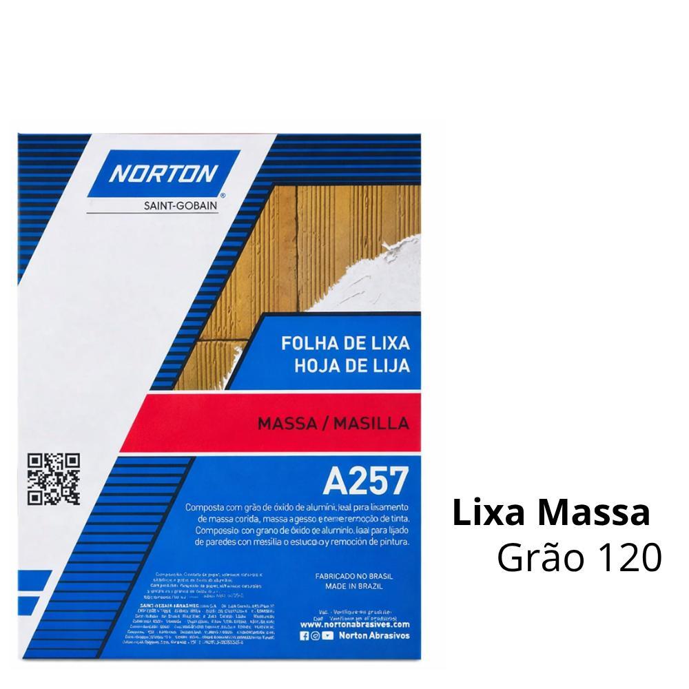 Kit 10 Lixa Massa Norton A257 Grãos 60 a 220 Massa Corrida