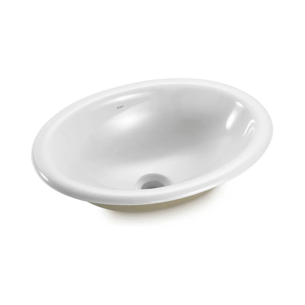 Cuba Pia Sobrepor Apoio Oval Branco Banheiro 32cm Icasa