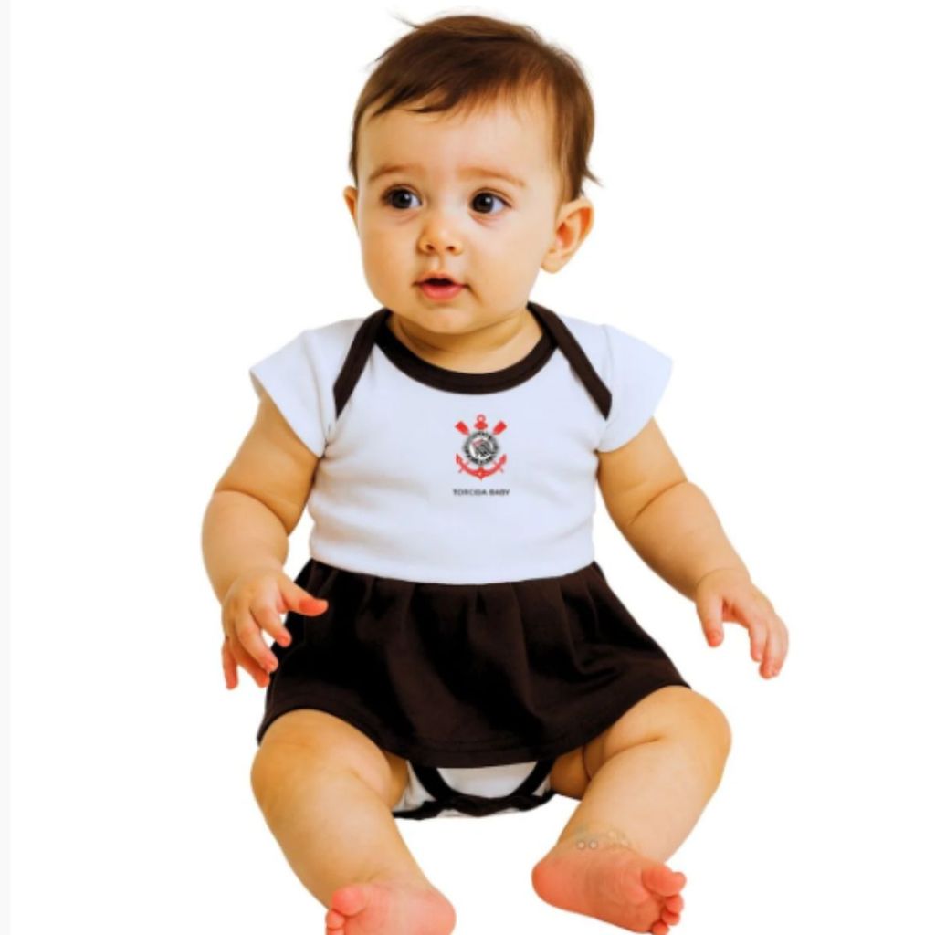 Body Baby Vestido Corinthians Timão Feminino Torcida Paixão