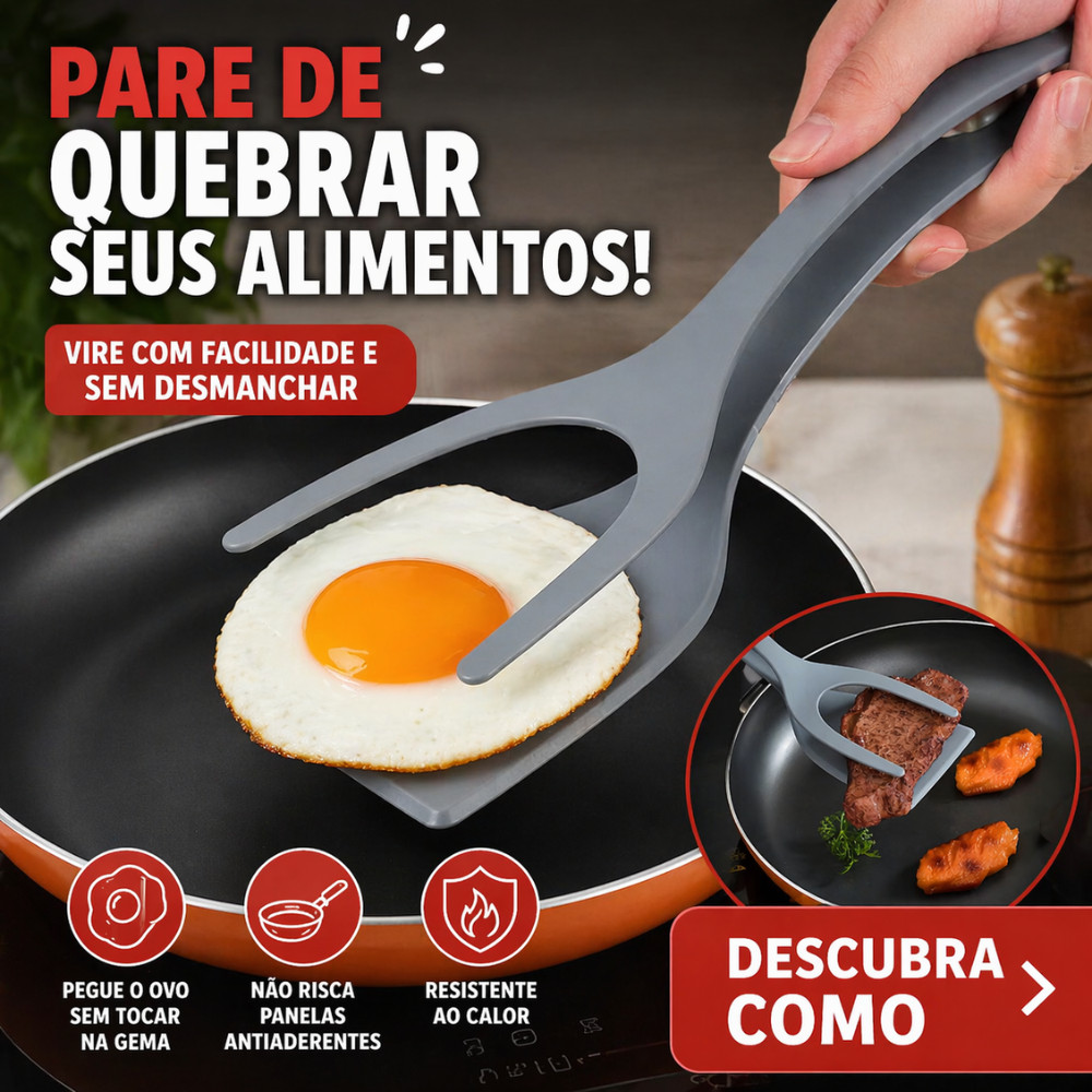Espatula De Nylon Multiuso Com Pegador Para Ovos Bife Panqueca Tapioca Profissional