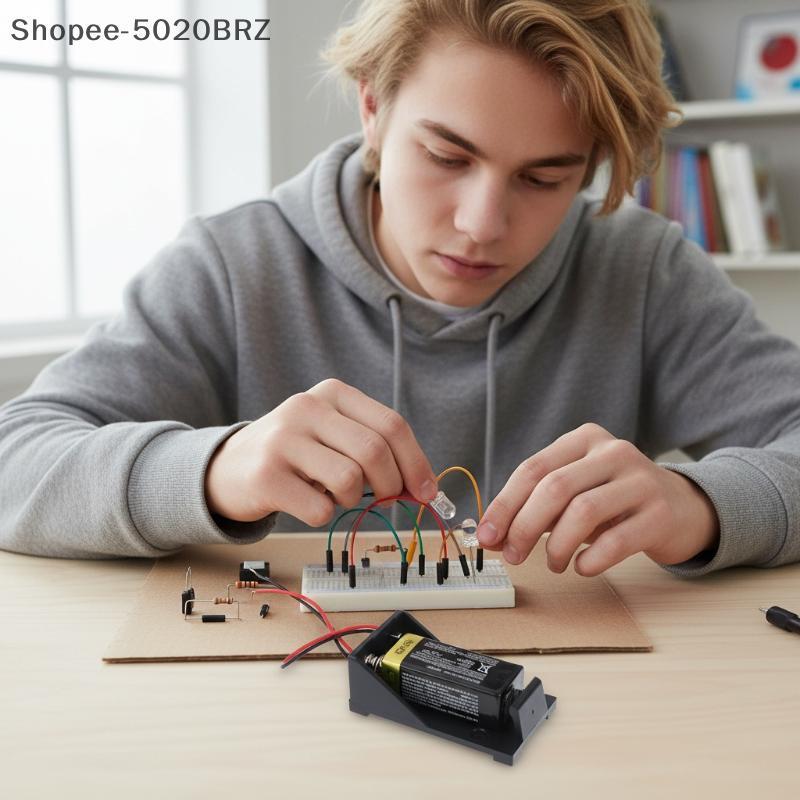 [THEBR] 5/10 Pcs 9V Suporte Para Clipe De Bateria 9V Caixa Com Cabos De Fio Acessórios DIY [BR]