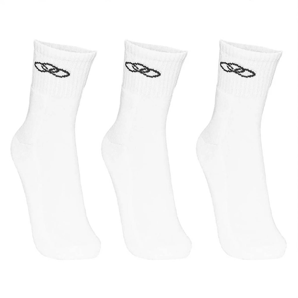 Meia Olympikus Tripack Cano Médio 3 Pares Branco - Feminino