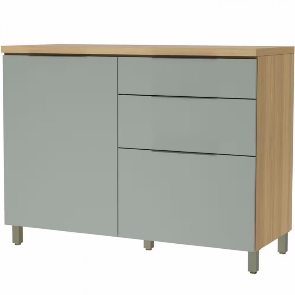Balcão Nesher Rainha em MDF 15mm com 1 Porta, 4 Gavetas e 1 Prateleira 120cm de Largura