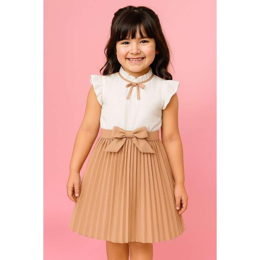 Vestido plissado infantil para meninas de 2 a 12 anos festas e aniversários lançamento promocional
