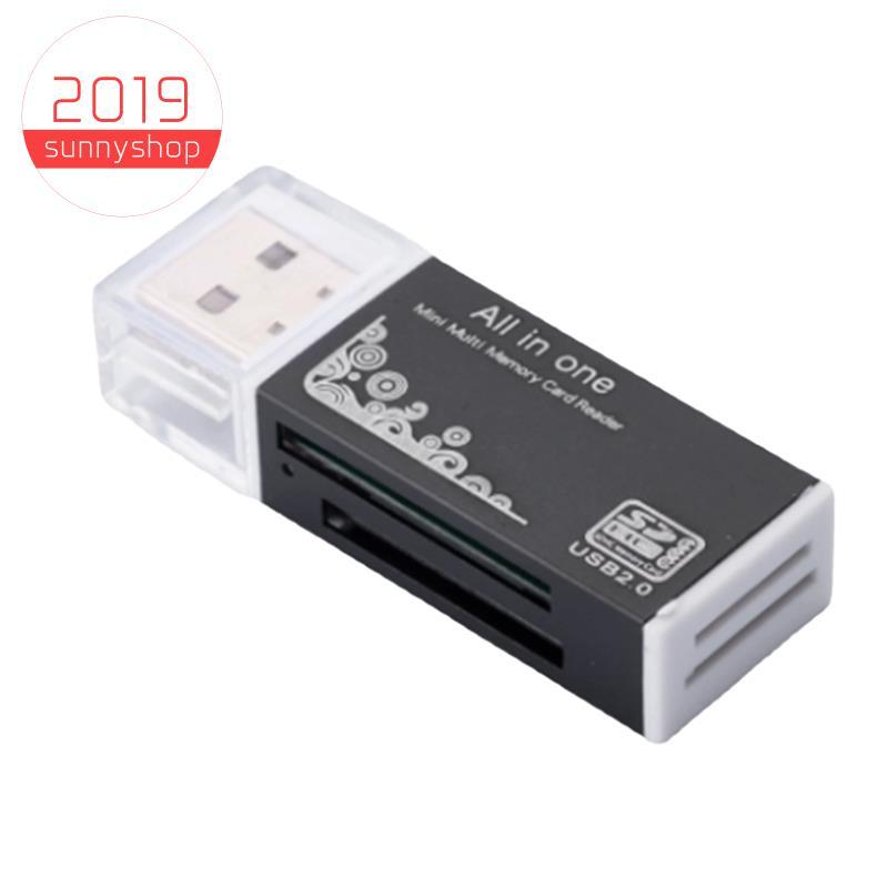 [Bestseller S] Leitor De Cartão USB 2.0 4 Em 1 Adaptador De Memória Para Vários Cartões Memory Stick T-Flash/M2/MS Preto