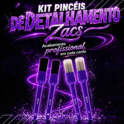 Kit 4 Pincéis de Detalhamento Automotivo N14 ZACS – Interno e Externo