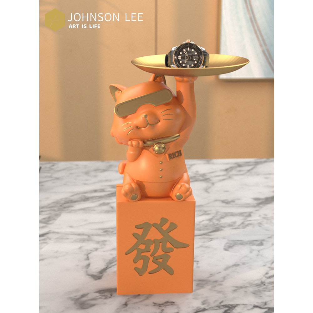 Sorte gato decoração entrada armário de TV sala estar decoração acessórios para casa luz escritório luxo suave decoração