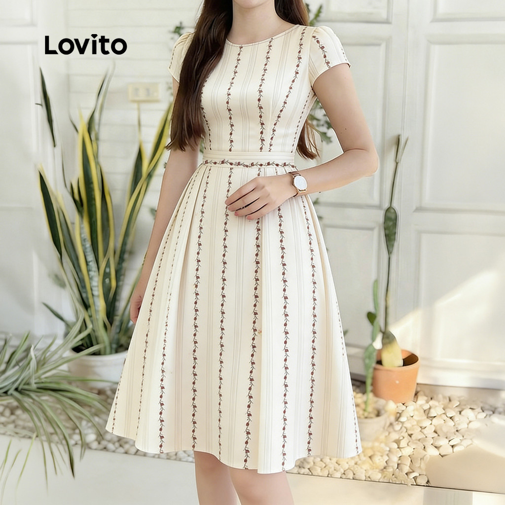 Lovito Floral Vestido Elegante com Zíper e Espartilho Vestido de Primavera/verão para mulheres LBL35110 · foto 2